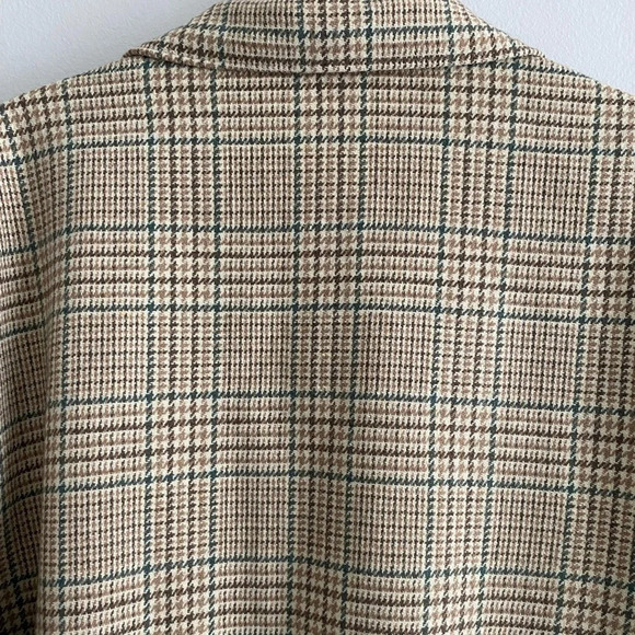 VINTAGE Alia Oversized Plaid Blazer Jacket Tan Size XL - Picture 3 of 12